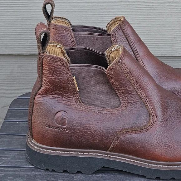 Carhartt 4 Waterproof Romeo Work Ankle Boots Brown Leather CMS4100 Mens 10.5
